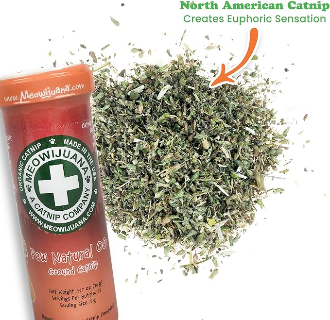 Meowijuana Purrple Passion Cat Nip - Premium Organic Blend of Catnip for Cats & Silvervine, Stimulates Playful Behavior, 26g, Natural Wellness Gift for Cat Lovers