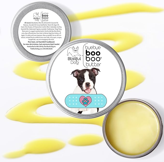 The Blissful Dog 8 oz TIN Boston Terrier Booboo Butter