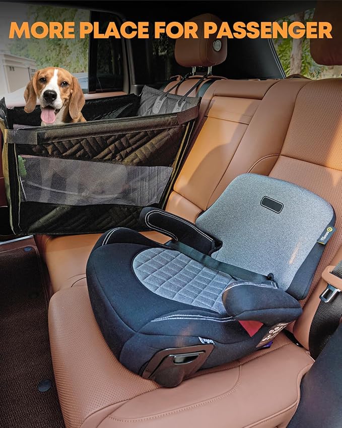 Kohree Dog Car Seat Cover for Small Dogs, Hard Bottom Dog Car Seat Cover for Back Seat with Upgraded PVC Pipe, Waterproof 900D Car Hammock for Dogs Pet Back Seat Extender for Cars SUV Truck-S