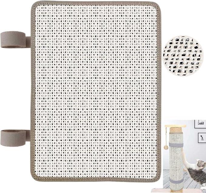 Cat Nail File Scratcher, Cat Nail File with80 Aluminum Oxide Grit, Natural Cat Scratch Pads Wrap Around a Cat ScratcherPost or Cat Tree Base to Help Trimming Cat Nails and Protect Furniture