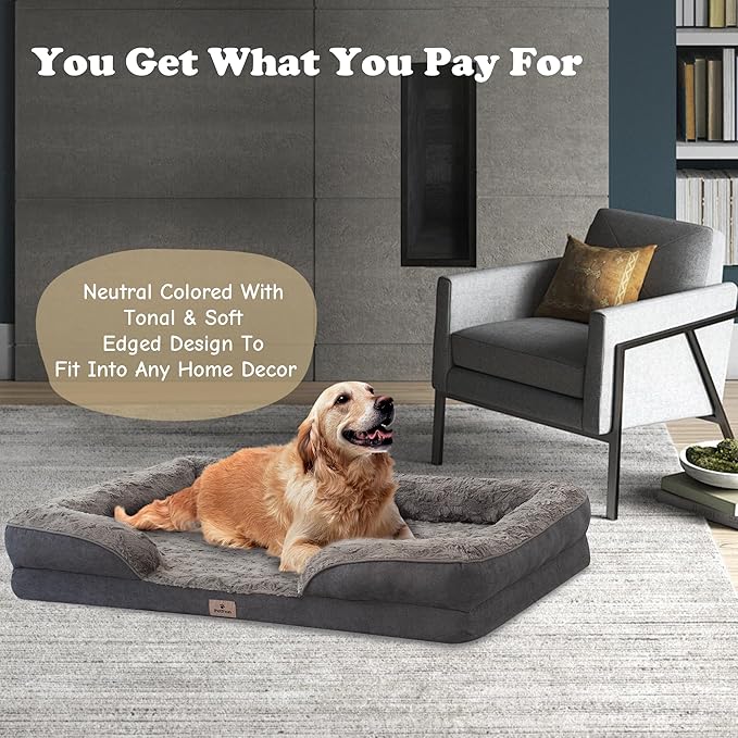 Orthopedic Dog Bed for Extra Large Dogs - XL Plus Waterproof Dog Sofa Beds, Supportive Foam Pet Couch Bed with Removable Washable Cover, Waterproof Lining and Nonskid Bottom