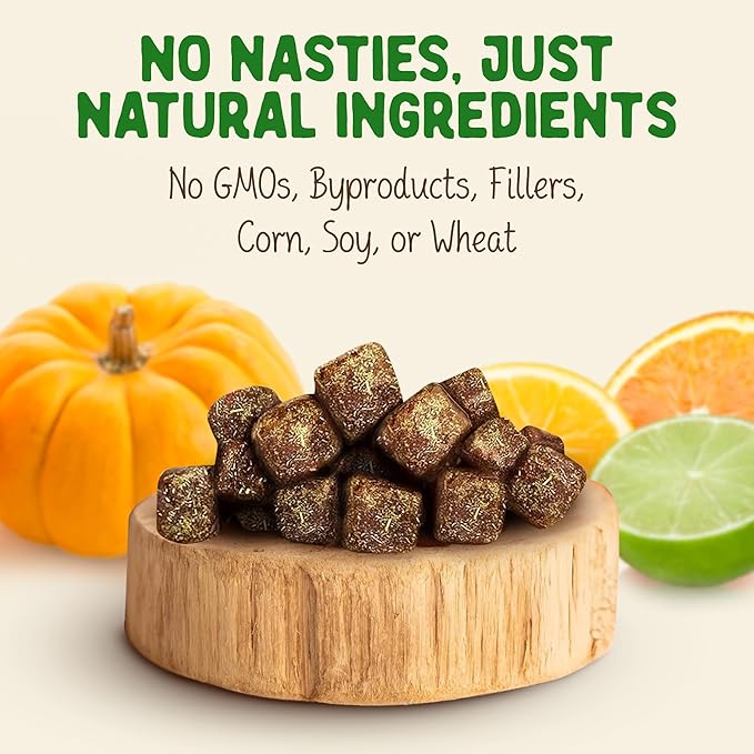 DOC EDDIE'S Digestive Bites - Plant-Based Small Animal Treats for Rabbits, Guinea Pigs, Hamsters, Gerbils, and More - Probiotics Supplement Made with Timothy Hay, Real Fruits, and Veggies
