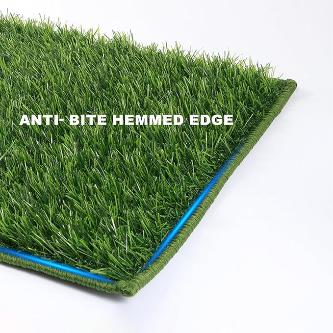 Dog Grass Pad with Tray Small 23" x 16", Dog Potty (No Grate) with Ultra-Absorbent Artificial Grass for Dogs with Hemmed Edge, Pee Pads for Dogs, Odor Free, Litter Box for Balcony