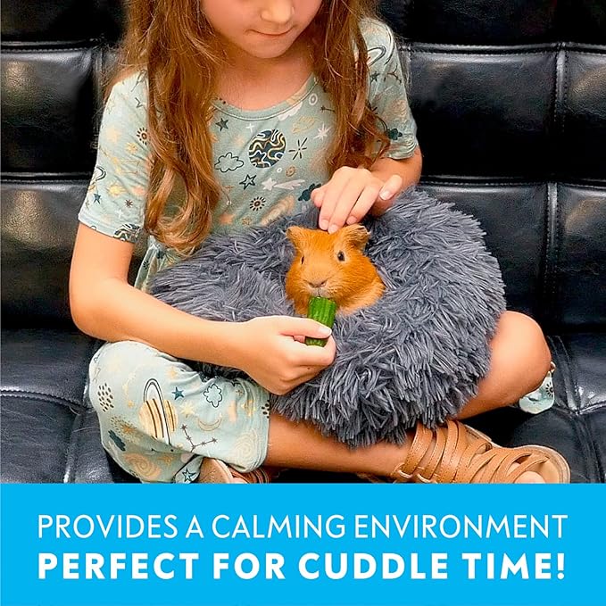 Paw Inspired Furr-O Burrowing Pet Bed with Zip-On Spandex and Fleece Bottoms for Guinea Pigs and Other Small Animals, Cozy Carrier, Hideout Enrichment Toy, Cage Accessories (Purple)