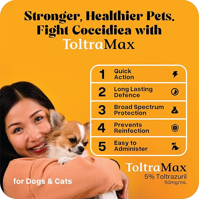 Toltrazuril 5.0% for Horses, Dogs, Cats, 60mL/2 Ounce, for Non-Food Chain Animals, Peanut Butter