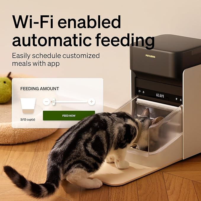 PETLIBRO RFID Automatic Cat Feeder, Collar Tag-Activated Personalized Meals, 5G&2.4G Wi-Fi Programmable Cat Food Dispenser with Cats Recognition & Diet Tracking for Multi-Pet Homes and Different Diets