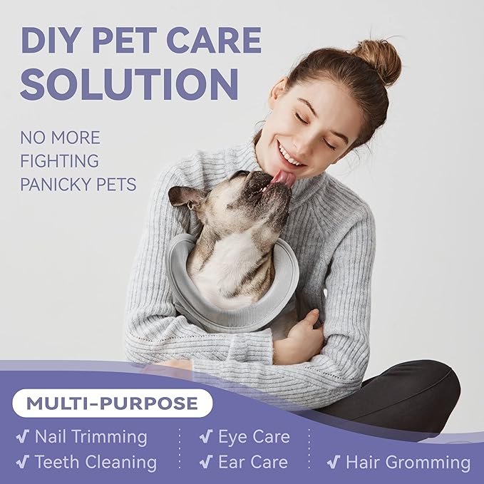 Dog Grooming Hammock Harness for Dogs & Cats with Pet Nail Clipper Trimmer - Cat Hanger Sling for Trimming Clipping Nails- Dog Hammock Restraint Bag for Small Medium Large pet （ Grey XS）