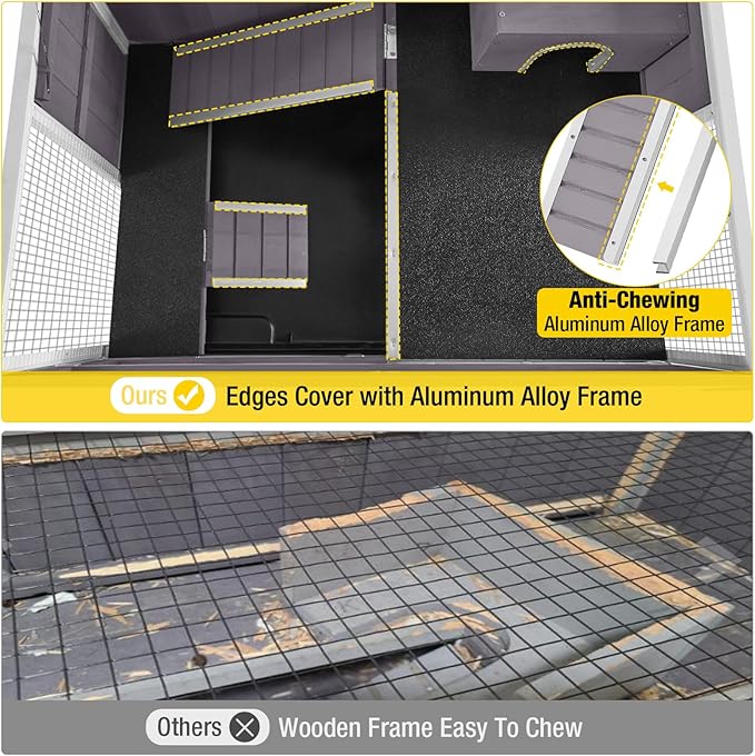 Guinea Pig Cage Hamster Cage All-Around Metal Frame Rat House on Wheels,Small Animal Cage with Deeper Tray