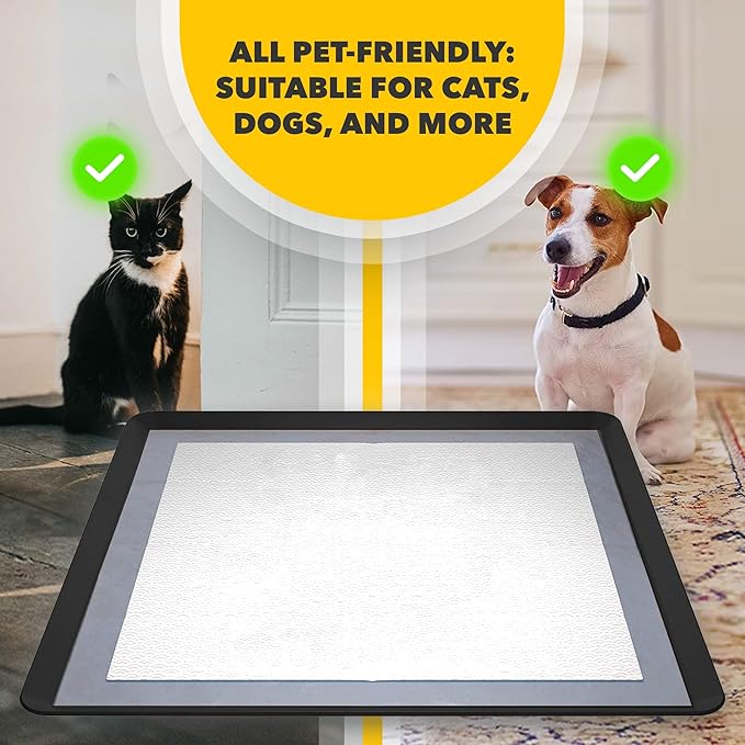 TidyFriend Dog Pee Pad Holder Tray Fits for 24” x 24” Wee Wee Pee Pads - Stable Grip, Raised Edges, Quick-Wipe Silicone Surface Dog Potty Tray Holder for Indoor Flooring Protection (Black)