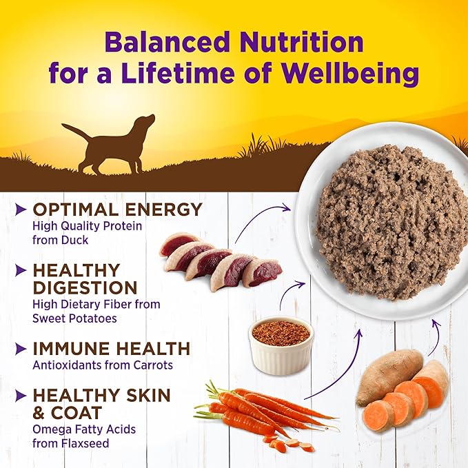 Wellness Complete Health Natural Wet Canned Dog Food, Duck & Sweet Potato, 12.5-Ounce Can (Pack of 12)