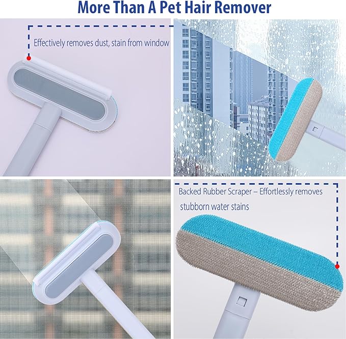 Pet Hair Remover for Furniture, Reusable, Effective Lint Brush for Dog and Cat Hair - 17.3Inch Multifunctional Fur Removal Tool, Gentle on Couches, Carpets, Clothes, Bedding