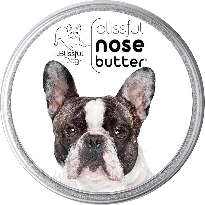 The Blissful Dog Pied French Bulldog Nose Butter, Versatile Dog Nose Balm for Dry Nose, Handcrafted Nose Moisturizer, Easy-to-Apply Dog Essentials, Unscented, 1 oz.