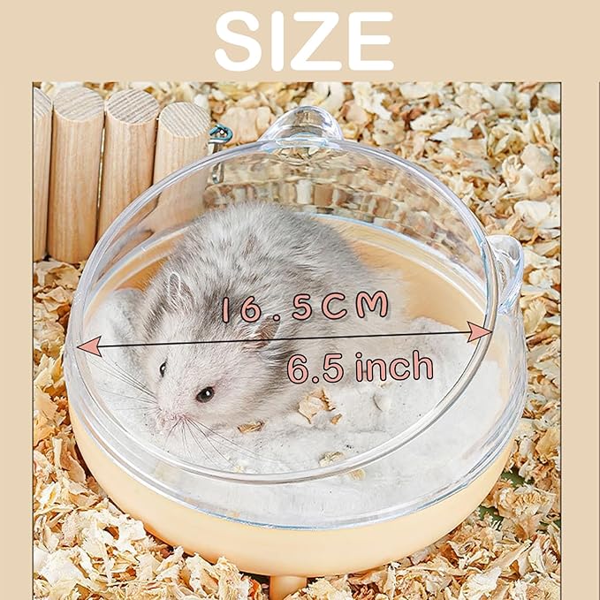 Meow&Woof Hamster Sand Bath Container, Large Sandbox Toilet Gerbil Batheoom, Tiny Chinchilla Dust Bathtub Sand Bath Box for Hamster Cage Accessories 6.5 Inch-Grey