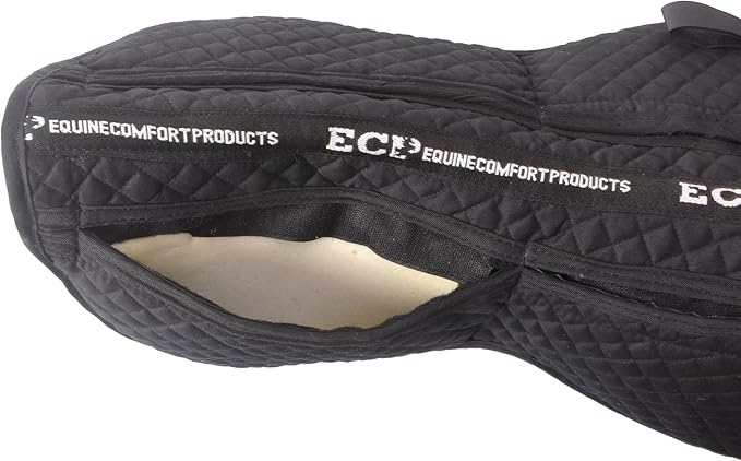 ECP Equine Comfort Products Adjustable Shock Absorbing Memory Foam Half Saddle Pad, Injury Prevention & Pressure Relief, Customizable Fit, Breathable for All Riding Styles