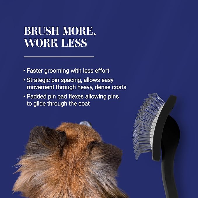 Chris Christensen Big K Dog Slicker Brush for Dogs (Goldendoodles, Labradoodles, Poodles), Groom Like a Professional, Fluff Detangle Style, Saves Time Energy, Black, Medium