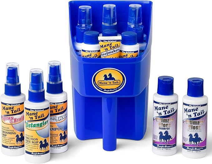Mane 'n Tail Equine Sampler Set – 9 Travel-Size Products Including Original & Ultimate Gloss Shampoo, Conditioner, Detangler & More