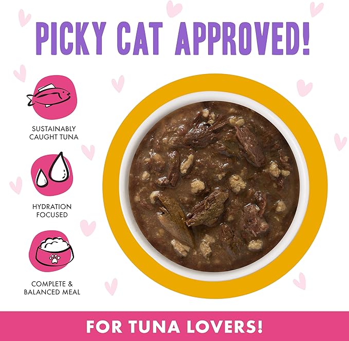 Weruva B.F.F. OMG - Best Feline Friend Oh My Gravy!, Tuna & Turkey Tickles with Tuna & Turkey in Gravy Cat Food, 3oz Pouch (Pack of 12)