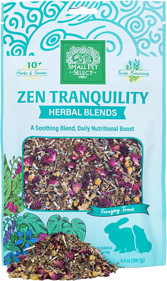 Small Pet Select - Zen Tranquility Herbal Blend, a Natural Herbal Treat for Rabbits and Guinea Pigs, 4.4oz