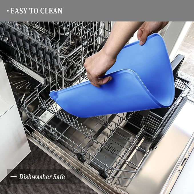 Waterproof Pet Feeding Mat with High Raised Edges, Heavier and Thicker Placemats for Cat Dog Water Bowl with BPA Free, Dogs Cats Food Mats for Messy Drinkers to Prevent Spill and Protect Floors