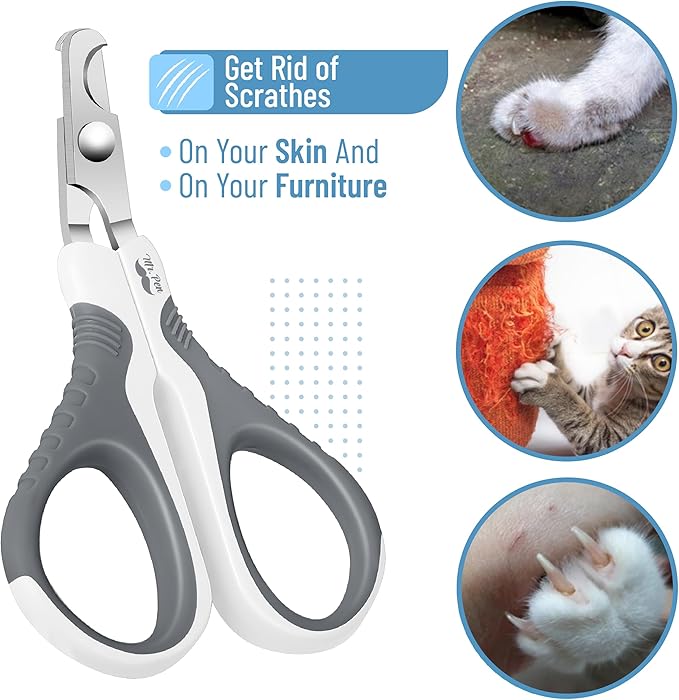 Mr. Pen Cat Nail Trimmer - White & Gray, Cat & Dog Nail Clipper, Kitten & Small Dog Claw Trimmer