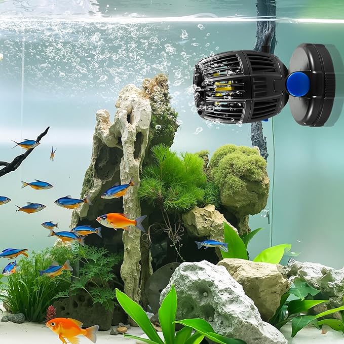 VEVOR Aquarium Wave Maker, 10W, 1057 GPH Quiet and Strong DC Powerhead, Adjustable Fish Tank Circulation Pump with Controller, Strong Magnetic Base, 360° Rotating Wavemaker, for Freshwater Saltwater