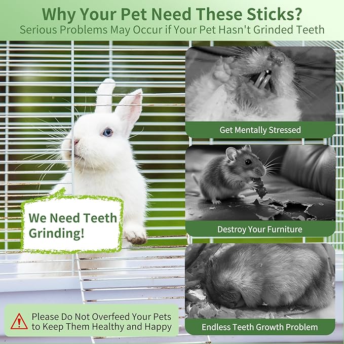 Natural Apple Wood Chew Sticks 300g (10.5oz) for Rabbits, Hamsters, Chinchillas, Guinea Pigs - Small Animal Dental Toys, Safe Untreated Teeth Grinding & Boredom Relief, Rodent Molar Health (120g)