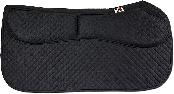 ECP Equine Comfort Products Thermoregulating Western Saddle Pad, Machine Washable Contoured Fit, Water Absorbing, Therapeutic, Shock Absorbing with Adjustable Memory Foam Shims