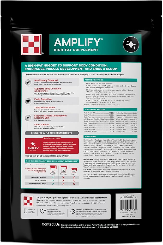 Purina | Amplify High-Fat Horse Supplement (10 LB) Bag