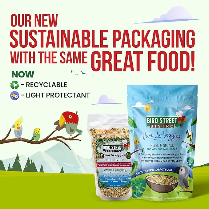 Parrot Food Sample Pack Cooks in as Little as 3 to 15 min | All Natural & Organic Grains and Legumes, Healthy Fruits, Vegetables, and Spices - No Fillers or Additives