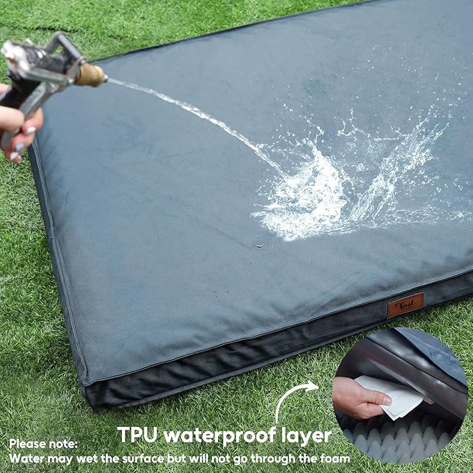 Dog Beds for Large Dogs, Orthopedic Dog Bed for Extra Large Dogs, Big Waterproof Pet Bed with Washable Removable Oxford Cover, Blue