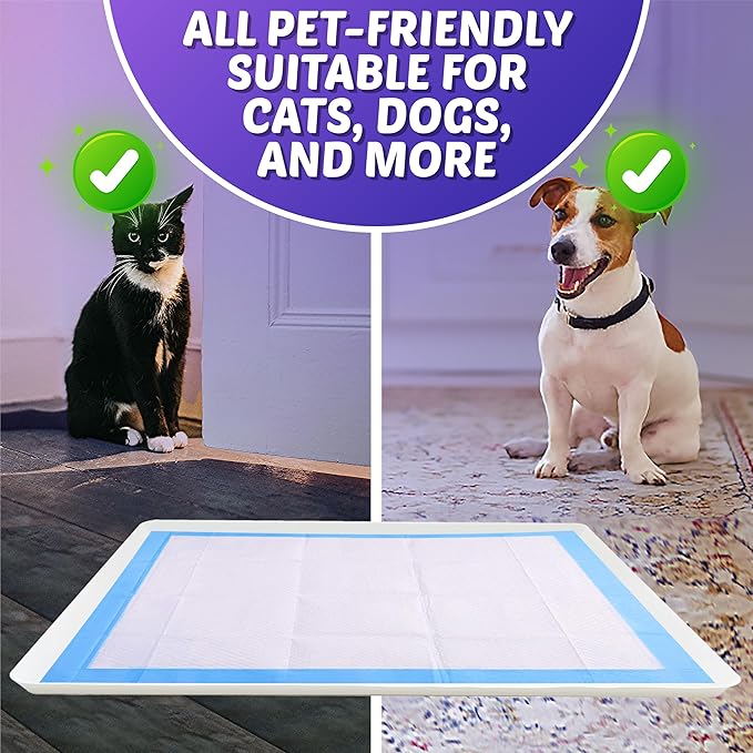 TidyFriend Dog Pee Pad Holder Tray Fits for 27.5” x 44” Wee Wee Pee Pads - Stable Grip, Raised Edges, Quick-Wipe Silicone Surface Dog Potty Tray Holder for Indoor Flooring Protection (White)