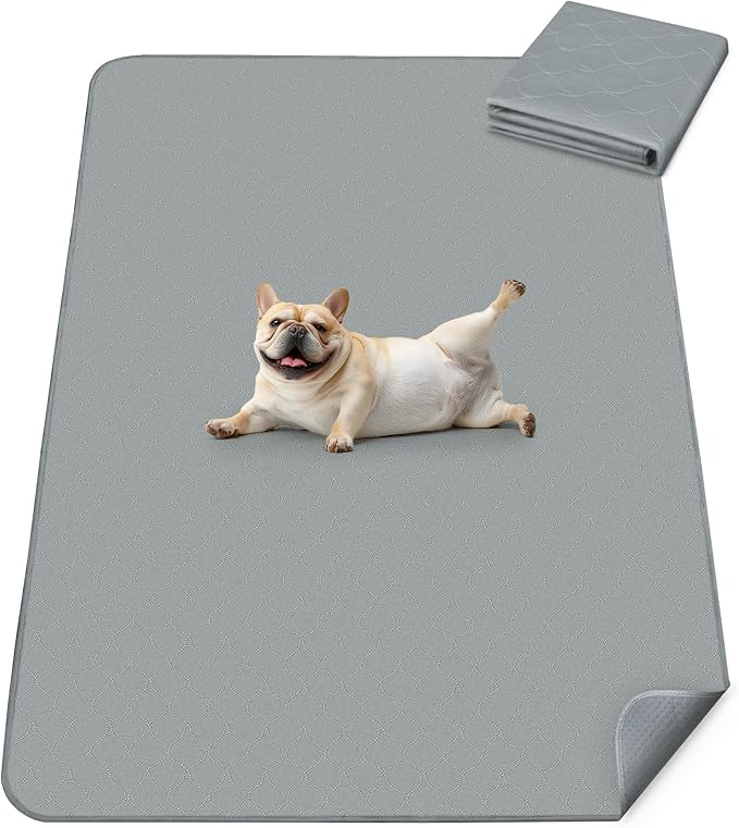 FXW Washable Pee Pads for Dogs, Puppy Pads with Super Absorbent, Specifically Designed for FXW Rollick/Homeplus 24inch 6 Panels Dog Playpen, 63" × 39" Rectangle, Gray, 1 Pack