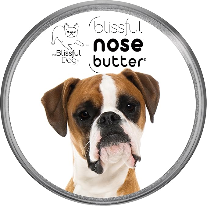 The Blissful Dog Fawn Boxer Nose Butter for Dry, Cracked Skin, Lick-Safe Dog Nose Balm with Moisturizing Shea Butter, Almond, Olive, and Essential Oils, Pet Supplies, Uncented, 4 oz.