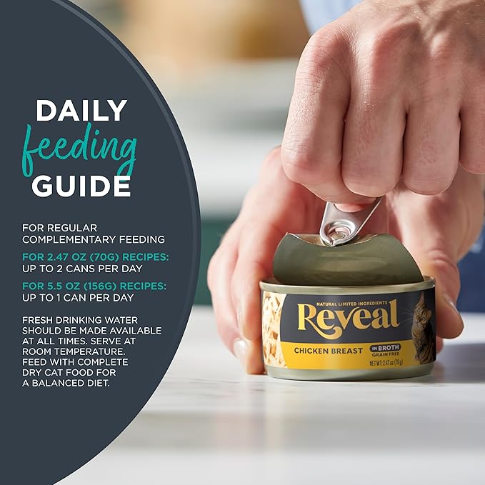 Reveal - Grain Free | Wet Canned Cat Food | 2.47oz - 24 Pack - Premium Nutrition, 100% Natural, No Additives, and Limited Ingredients (Tuna with Salmon in Gravy)