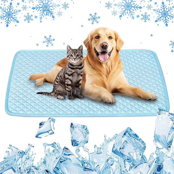 Pet Cooling Mat for Dogs & Cats - Washable Dog Cooling Mat Portable Pet Cool Pads Blanket for Indoor & Outdoor Car Seats