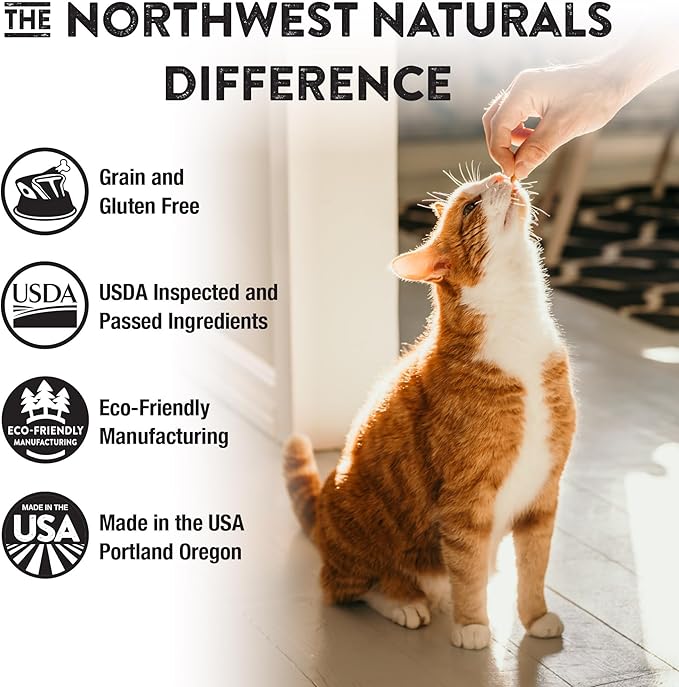 Northwest Naturals Freeze-Dried Turkey Cat & Kitten Food – Bite-Sized Nibbles – Healthy, Limited, Human-Grade Ingredients, All-Natural, High-Protein Raw Diet – Complete & Balanced, Made in USA, 11 oz