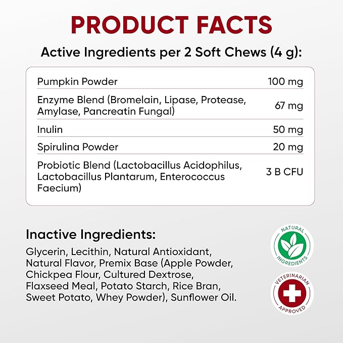 Probiotics for Dogs Digestive Health - Probiotic Chews for Gut Health, Itchy Skin Yeast, Diarrhea - USA Product - Immune Support Supplement - Dog Digestive Support & Allergy Relief Chews with Enzymes