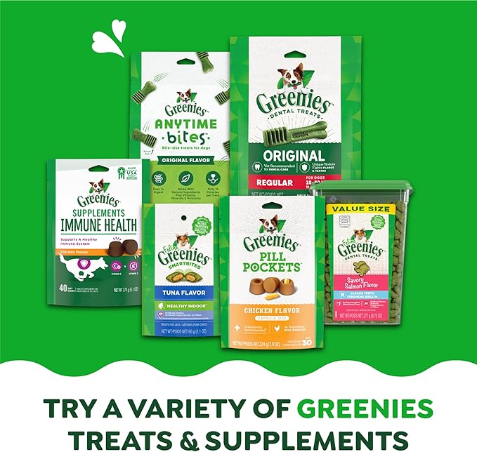 Greenies Weight Management Regular Dog Dental Chews Weight Control Dog Treats, 27 oz. Pack (27 Treats)