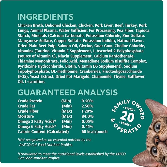 Optimeal Grain-Free Wet Cat Food – Chicken & Turkey Recipe, High Protein & Moisture Rich Indoor Adult Cats Food, Tender Morsels in Savory Gravy Natural Ingredients - 3 oz Pouches, 12 Pack