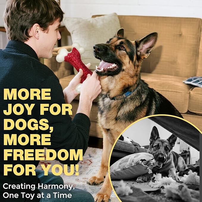 Tough Dog Toys, Toys for Aggressive Chewers Large Breed, Chew Dogs, Bone Toy Nylon Dogs Almost Indestructible