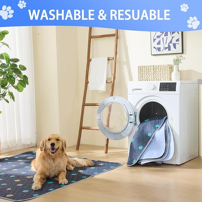 Aitmexcn Washable Puppy Dog Pee Pad, 2PCS 100% Waterproof Whelping Training Mat for Puppy/Senior Dog, Fast Drying Reusable Puppy Pads for Indoor, Outdoor and Car Travel- 36'' x 41''