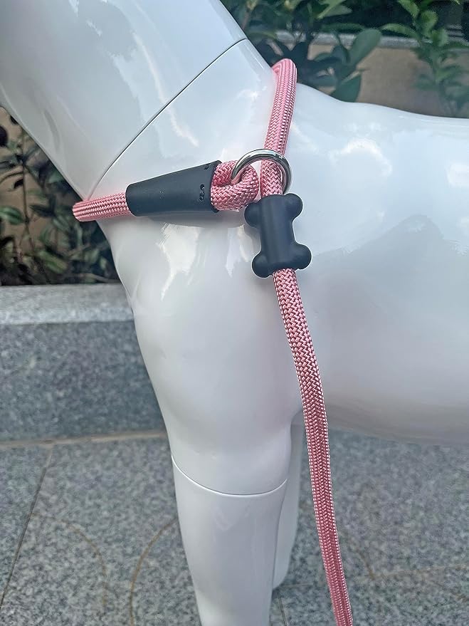 Slip Lead Dog Leash，Strong Nylon Rope Leash and Padded Handle,No Pull Outdoor Walking Training Lead for Small Medium Large Dogs(Pink, 1/2"×6ft)