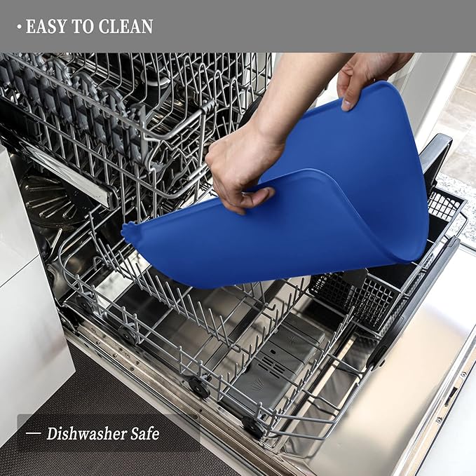 Waterproof Pet Feeding Mat with High Raised Edges, Heavier and Thicker Placemats for Cat Dog Water Bowl with BPA Free, Dogs Cats Food Mats for Messy Drinkers to Prevent Spill and Protect Floors