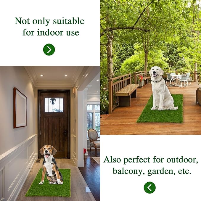 Dog Grass Large Potty Patch, Artificial Dog Grass Bathroom Turf for Pet Training, Washable Puppy Pee Pad, Perfect Indoor/Outdoor Portable Potty Pet Loo