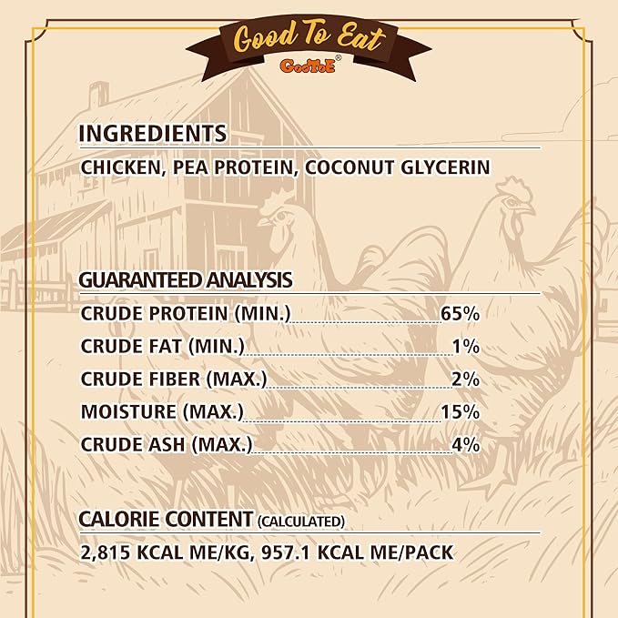 Gootoe Chicken Dog Treats – Chicken Roll 12oz – All Natural, Grain-Free, Low Fat, Premium Training Chews, Healthy & Easily Digestible