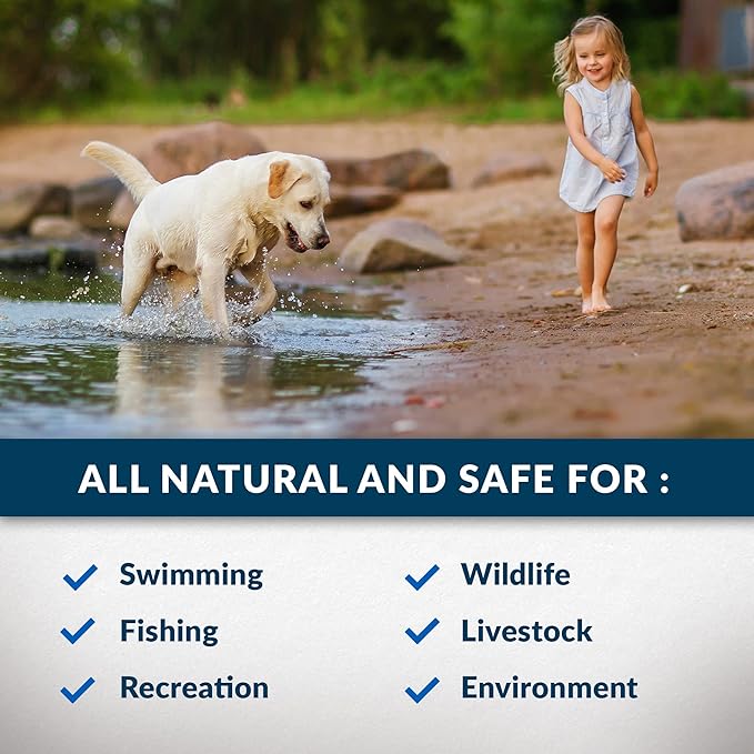 Airmax Twilight Blue Pond Dye 4X Concentrate for Outdoor Ponds & Lakes, Natural Pond Colorant & Beauty Enhancer, Block Ultraviolet Rays, Fish, Bird & Livestock Safe, Easy Liquid Application,1 Quart