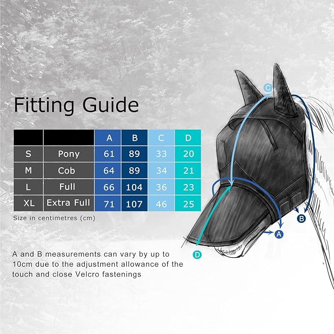 Harrison Howard CareMaster Horse Fly Mask Half Face with Ears Silver/Purple Retro Large Full Size