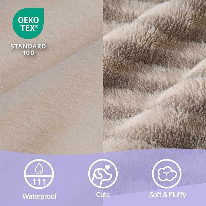 LE SURE Cute Dog Bed for Small Dogs, Orthopedic Waterproof Small Pet Beds with Sides, Non-Slip Bottom and Egg-Crate Foam Puppy Couch Sofa with Washable Removable Cover, Hazel