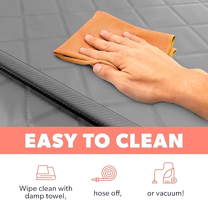 Active Pets Dog Car Seat Cover, Waterproof Front Seat Protector for SUV Truck Sedan, Pet Safety Travel Comfort System with Universal Fit, Grey