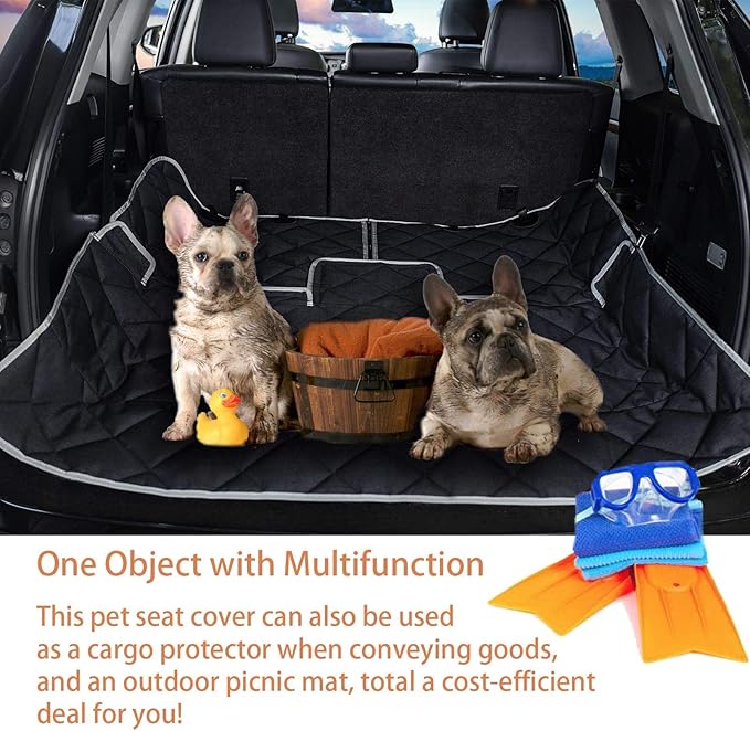 Dog Car Seat Cover Waterproof Dog Seat Cover for Cars Back Seat Heavy-Duty Nonslip Pet Car Seat Cover Protector Armrest Compatible for Trucks Cars & SUVs
